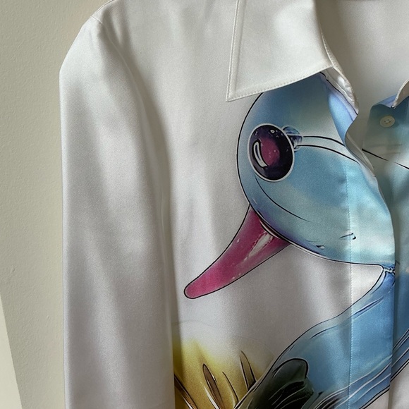 ADORABLE TORY BURCH LUCKY DUCK SILK SHIRT BLOUSE SIZE 0 - Picture 4 of 16